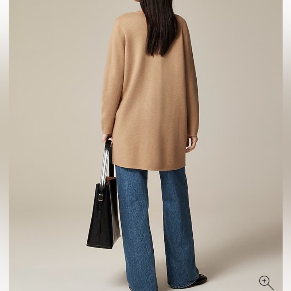 J Crew XXS Juliette collarless sweater-blazer Camel Preppy Classic Quiet Luxury - Picture 12 of 13